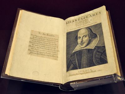 A First Folio kept at the Victoria and Albert Museum in London, U.K.
