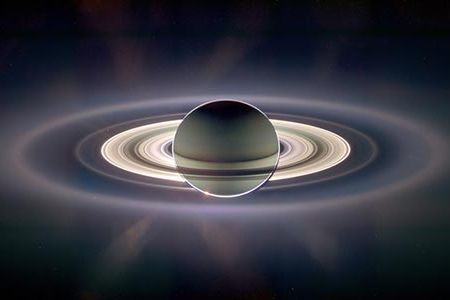 The robotic Cassini spacecraft which is now orbiting Saturn looked back toward the eclipsed Sun and saw a view unlike any other.