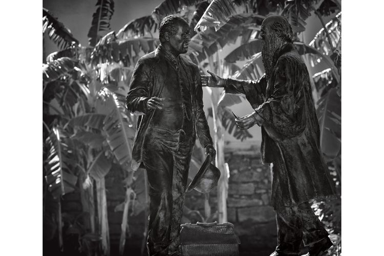OPENER - The statue Sons of St. Augustine imagines a warm encounter between Alexander Darnes, a physician, and Edmund Kirby Smith, the Confederate general who had enslaved him.
