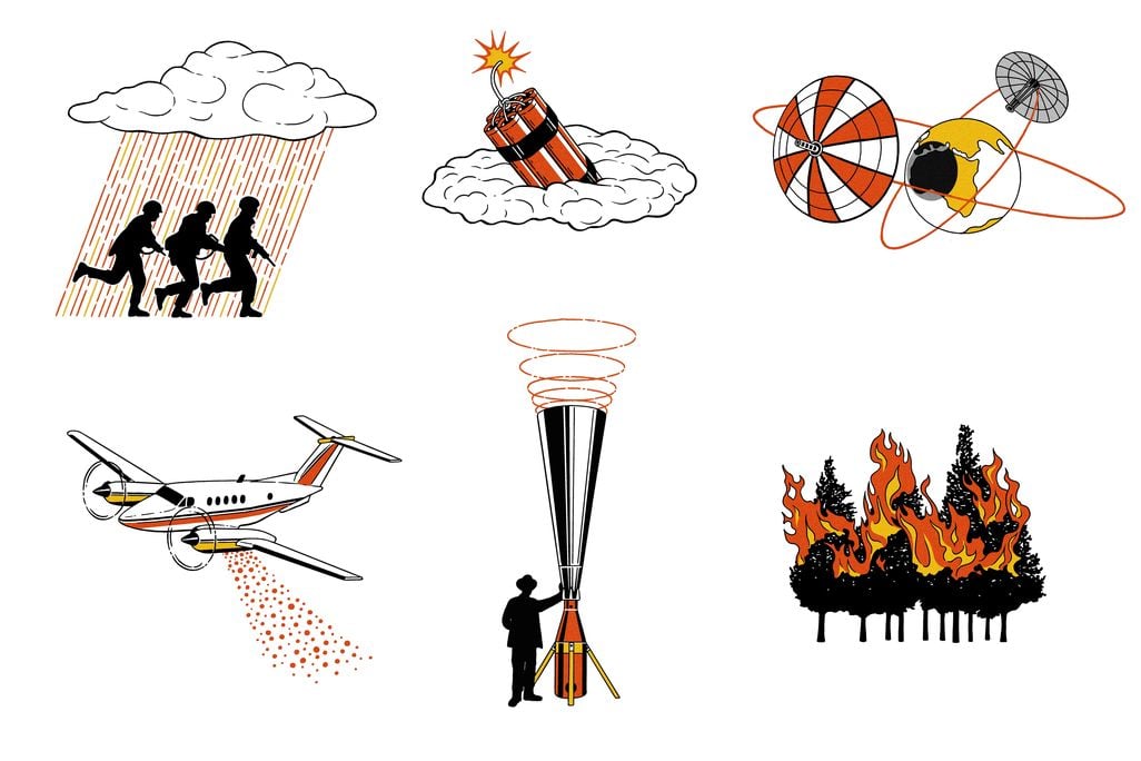 Illustrations of weather controlling attempts