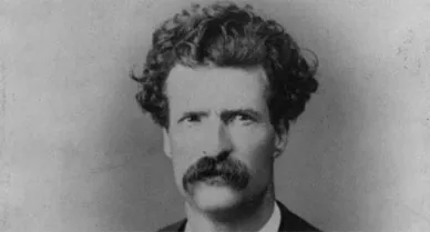 Portrait of Samuel Langhorne Clemens, aka Mark Twain from 1867.