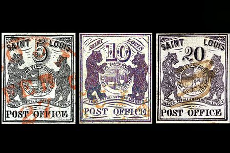 Saint Louis was one of just 11 post offices across the country issuing provisional stamps in the two years between the Postal Act and the introduction of federal stamps. 