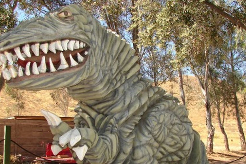 A very wrinkly dinosaur outside California's Jurupa Mountains Discovery Center