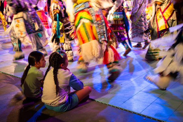 Little Girls Watch the Powwow's Grand Entry thumbnail