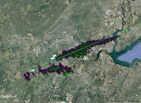 trajectory of the fireball