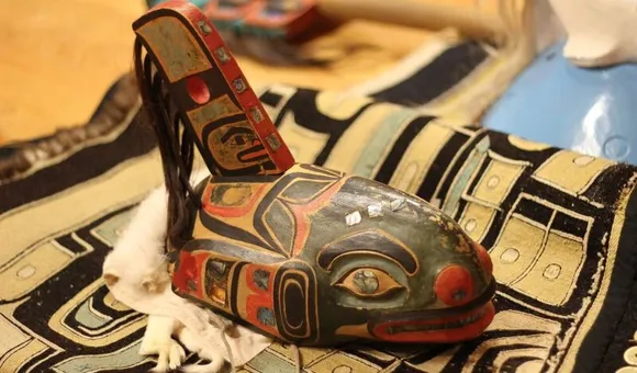 Tlingit Killer Whale Clan Hat digitized and repatriated by the Smithsonian’s National Museum of Natural History in 2005. (Nick Partridge, Smithsonian)