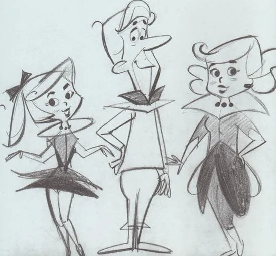 Early character sketch of the Jetson family