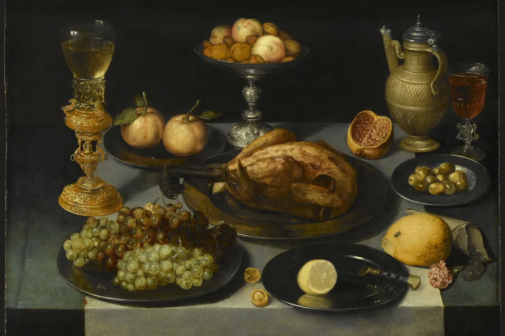 Food, Fruit and Glass on a Table