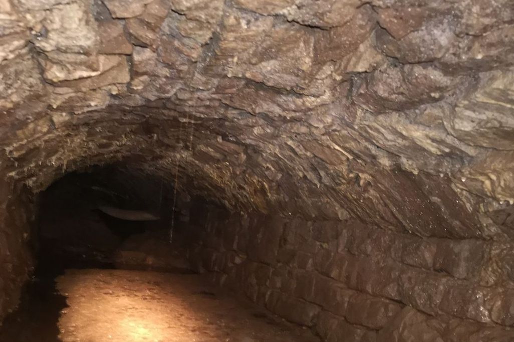 View of the long-forgotten tunnel in Tintern, Wales