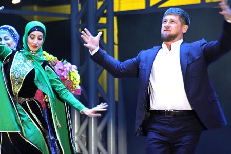 Chechen leader Ramzan Kadyrov performs a dance at his 35th birthday celebration in 2011.