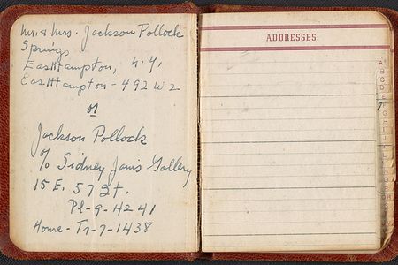Jackson Pollock and Lee Krasner's address book, circa 1950-1956
