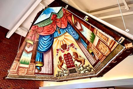 The mural in its new location inside the&nbsp;Ohavi Zedek Synagogue in Burlington, Vermont