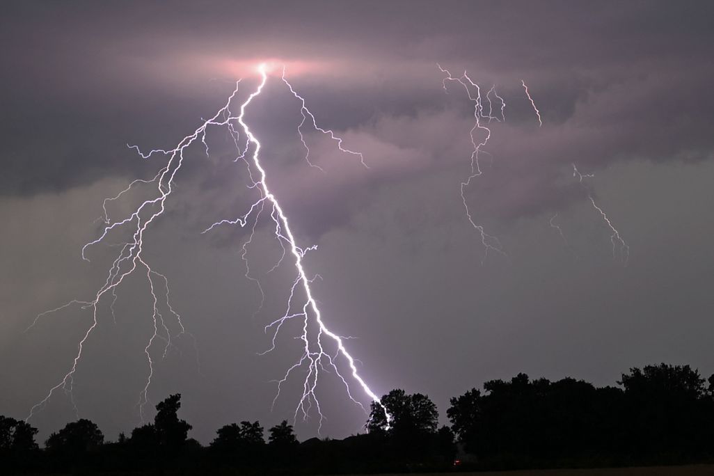 large and bright lightning