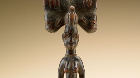 Shango’s most popular symbol, the double ax staff signifies the diety’s ability to reward the good and punish the bad.