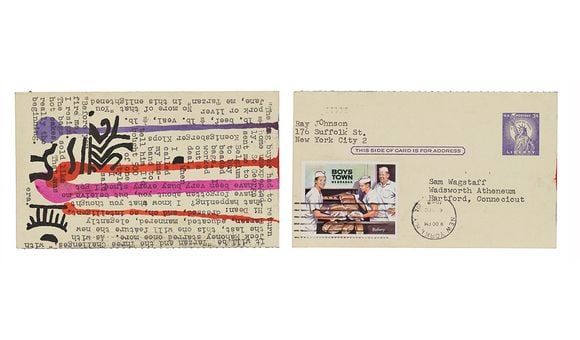 Ray Johnson mail art to Samuel J. Wagstaff, 1962. Samuel Wagstaff papers, 1932-1985. Archives of American Art, Smithsonian Institution.