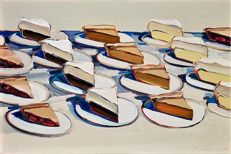 Wayne Thiebaud, Pies, Pies, Pies, 1961. Oil on canvas.
