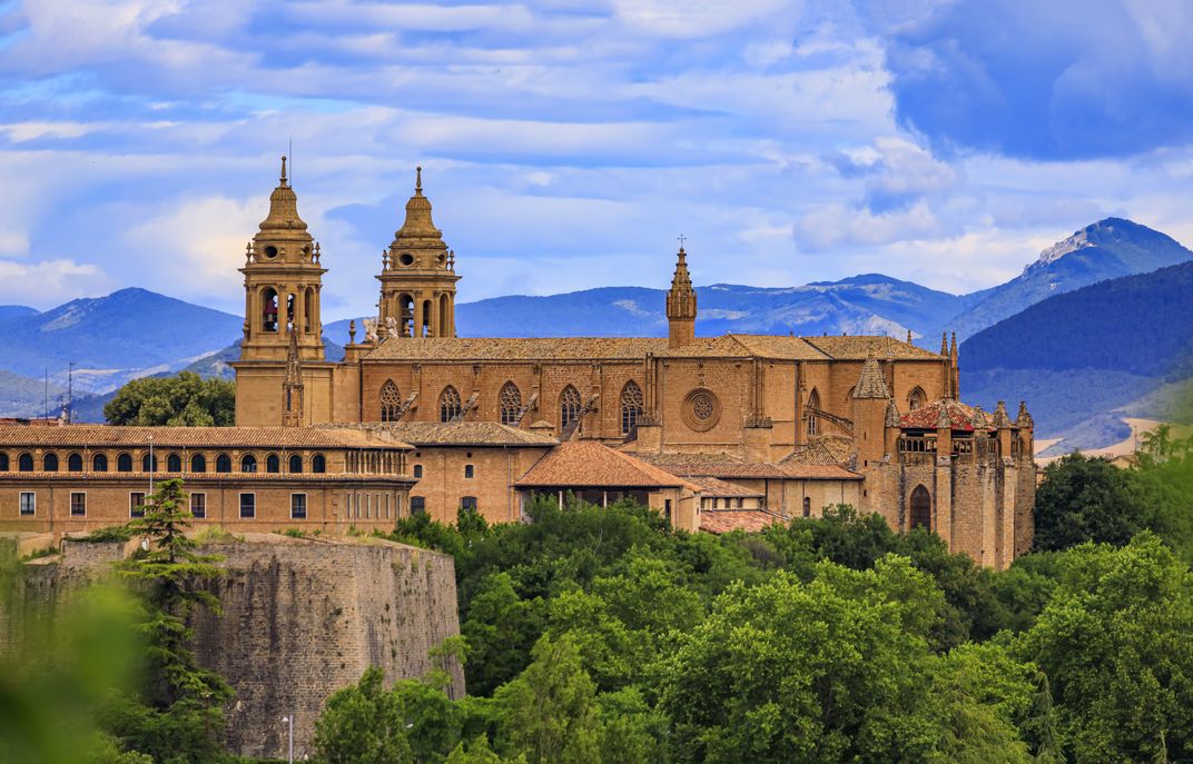 The 15th-century Gothic cathedral of Pamplona, Spain