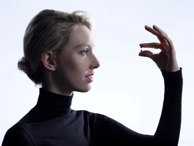 Elizabeth Holmes holds a vial of one drop of blood—all that's needed for a new method of simultaneously testing for a gamut of health threats, such as STDs, heart disease and diabetes.
