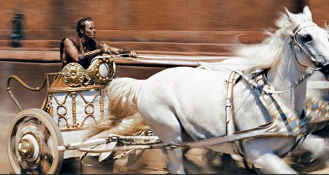 The famous chariot race form Ben-Hur before and after the restoration.