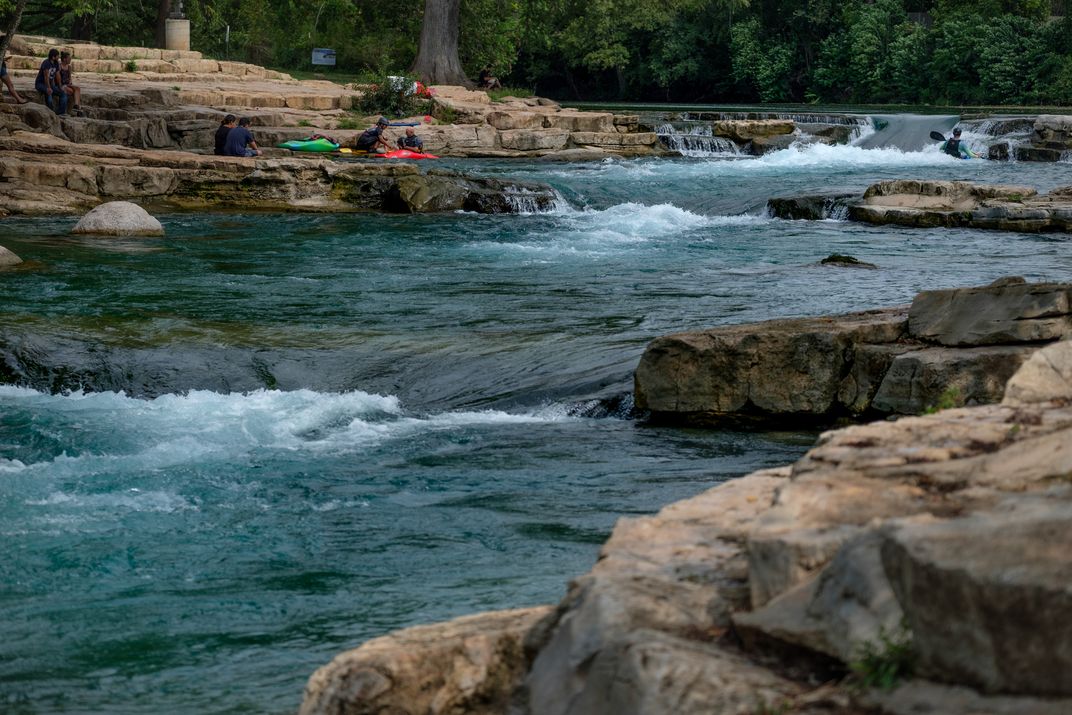 whitewater kayakers on San Marcos River
