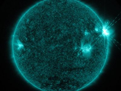 A triple solar flare recorded in April, 2017