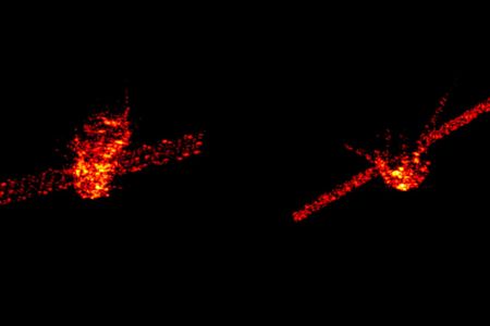 Radar images of Tiangong-1 taken by the Tracking and Imaging Radar system operated by Germany’s Fraunhofer FHR research institute at Wachtberg, near Bonn. The Chinese station was at an altitude of about 270 km, or 170 miles.