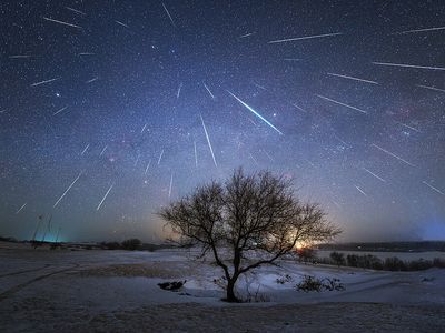 This image of the Geminid meteor shower, as seen from China, earned first place in the 2021 astrophotography contest by the International Astronomical Union Office of Astronomy Education.
