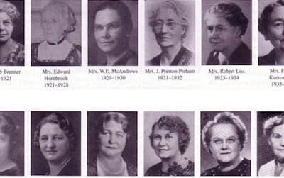 A scrapbook documenting the history of the Auxiliary includes several pages of past Auxiliary presidents. All images courtesy of the Women’s Auxiliary, National Association of Plumbing, Heating and Cooling Contractors (collection 1304).