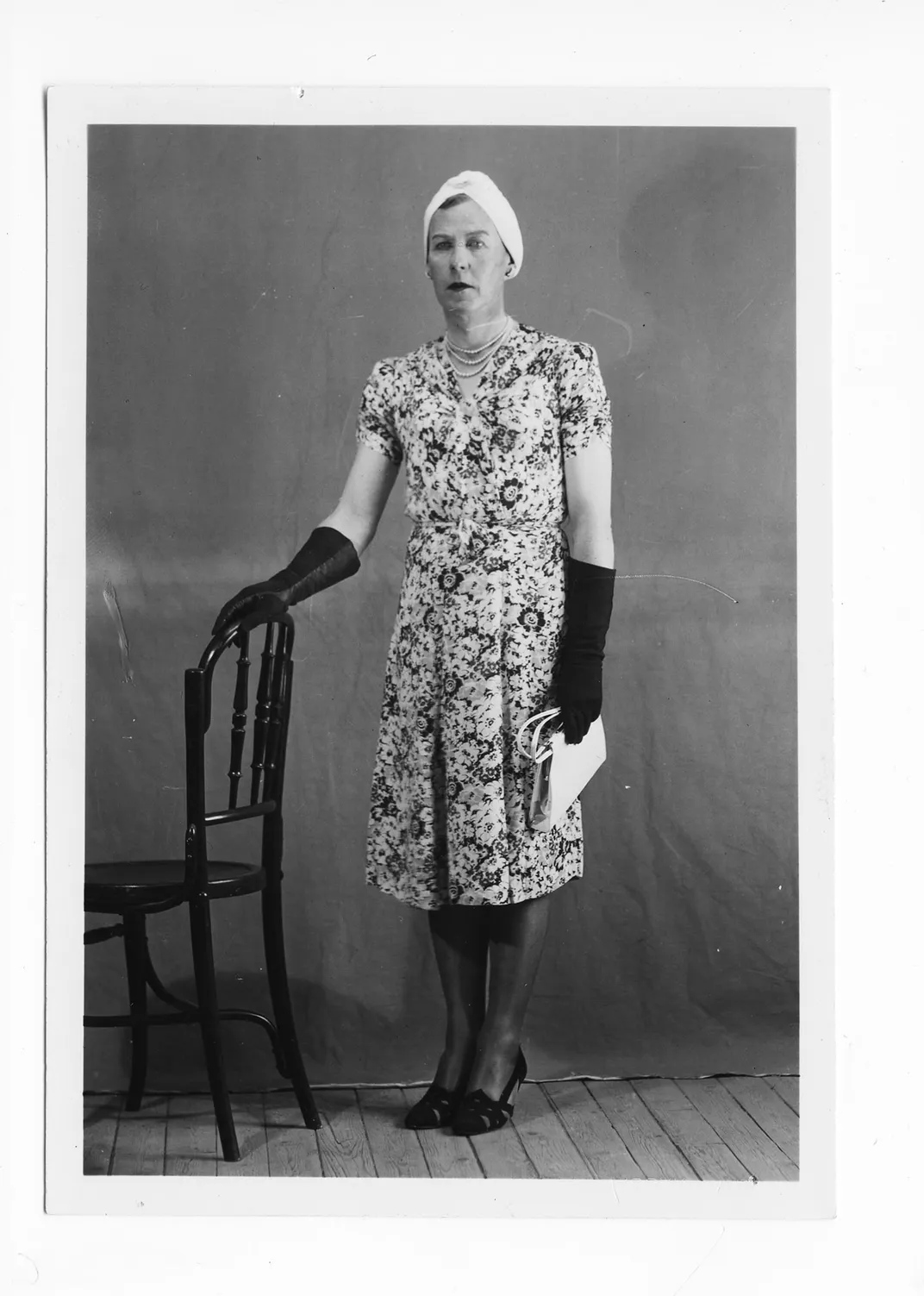 Clarke dressed as a woman in 1941