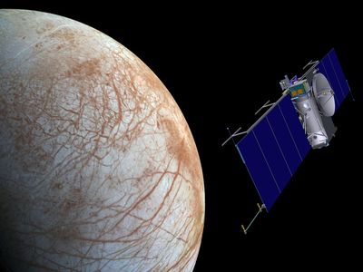 It will be another 10 years at least before this artist's concept -- of NASA's proposed Europa mission -- becomes a reality.