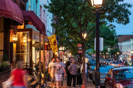 Onlookers crowd King Street in Alexandria, recently named America's most romantic city. 