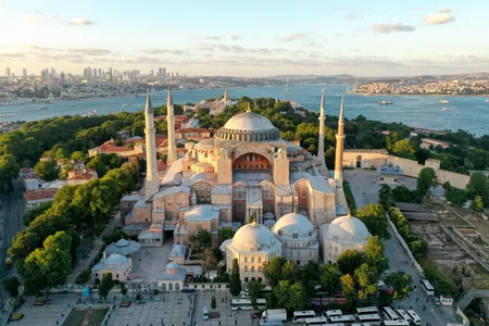 Aerial view of Istanbul&rsquo;s Hagia Sophia