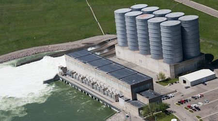 The Garrison Dam, whose construction displaced the Fort Berthold Indian Reservation in the 1950s. See a documentary on the dam’s effects on American Indians on Saturday.