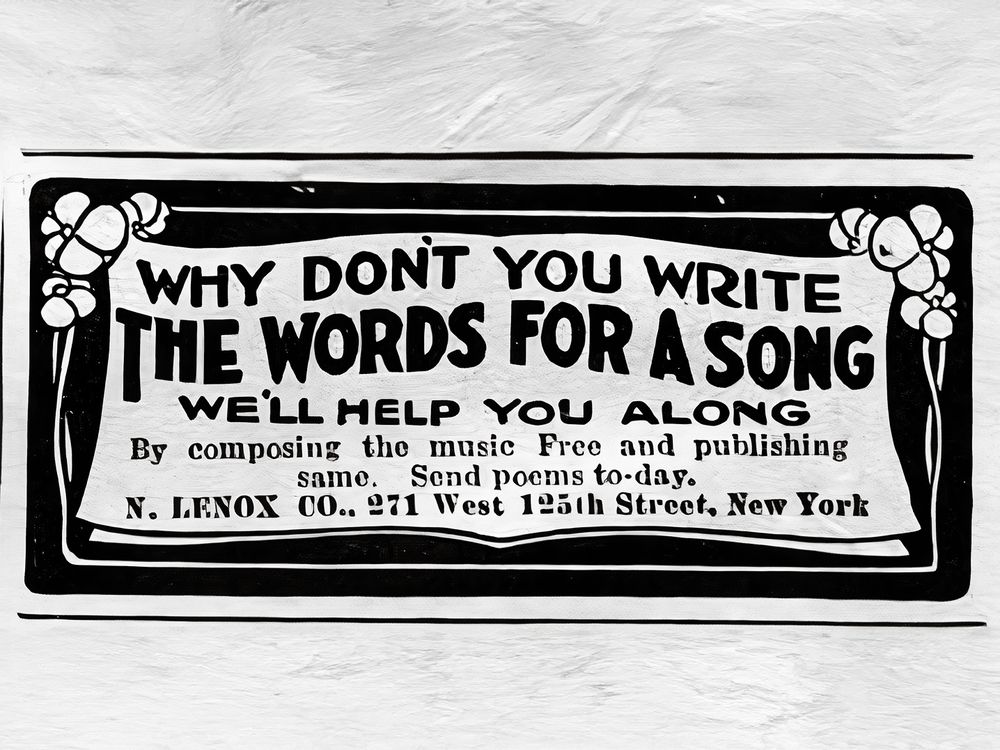 an old ad for song poems
