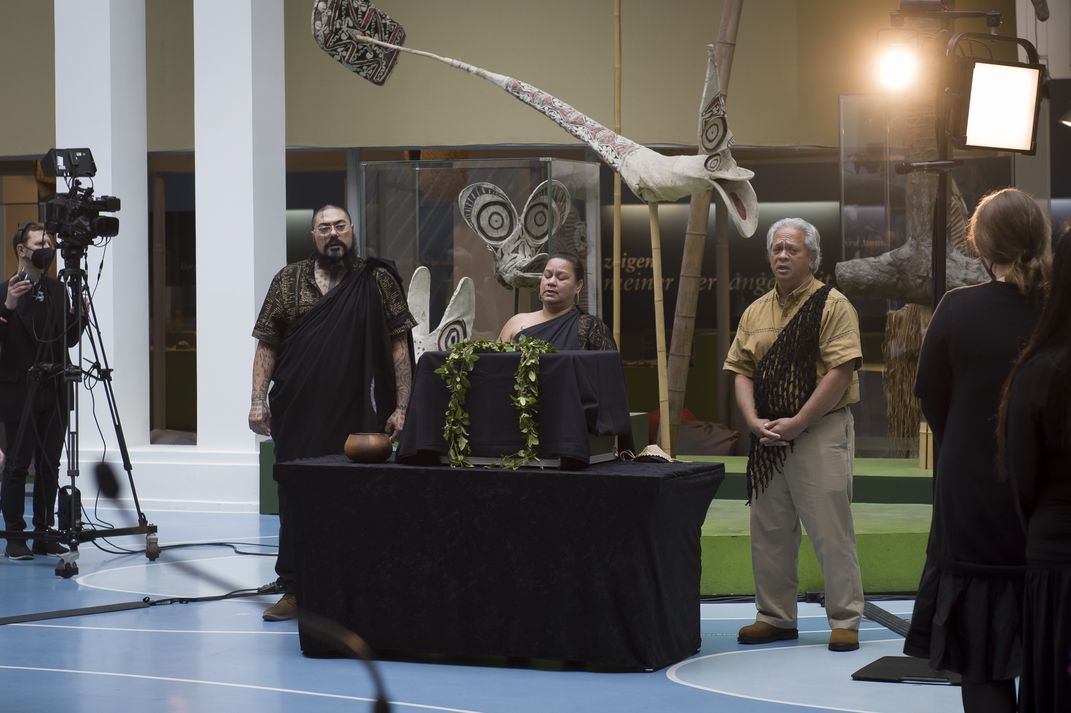 The Hawaiian delegation at the Übersee-Museum Bremen repatriation ceremony