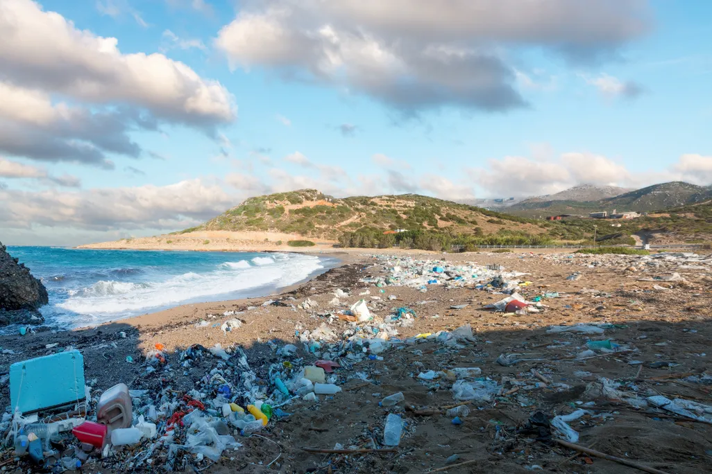 Microplastics on a beach