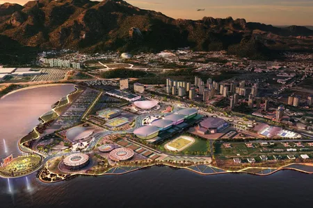 An artist's rendition of the Rio Olympics facilities for the 2016 Summer Games. Some of the media accommodations were apparently built on top of remnants of Brazil's slave history. 