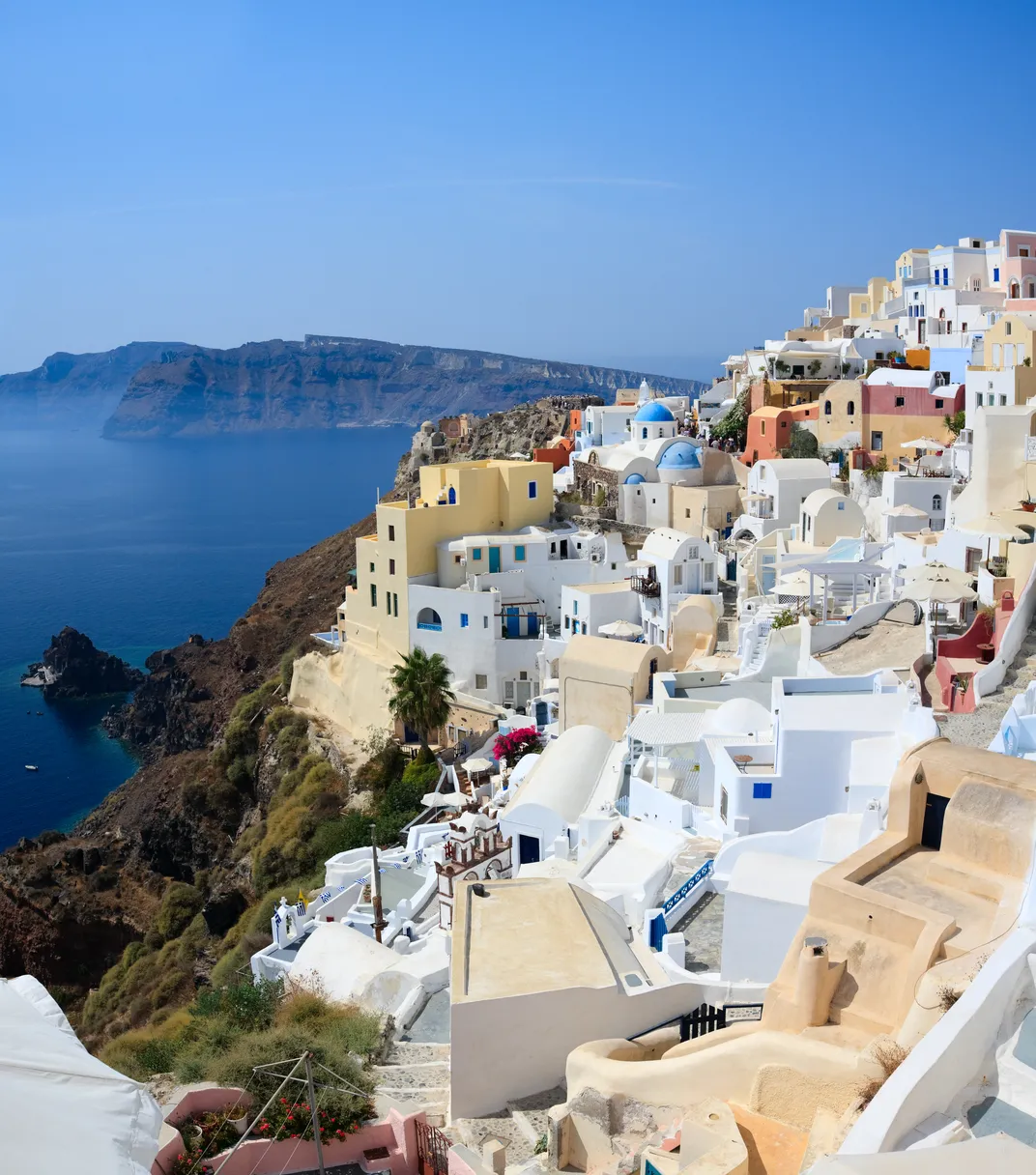 View from cliff-top Oia on Santorini