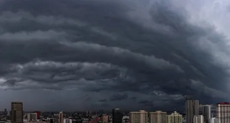 A storm rolls in above Bangkok