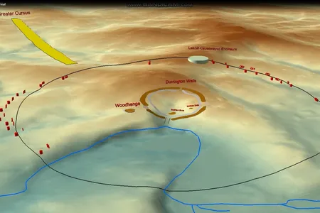 The pits are evenly spaced around a large circle.