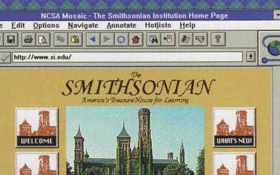 The Smithsonian homepage in 1995