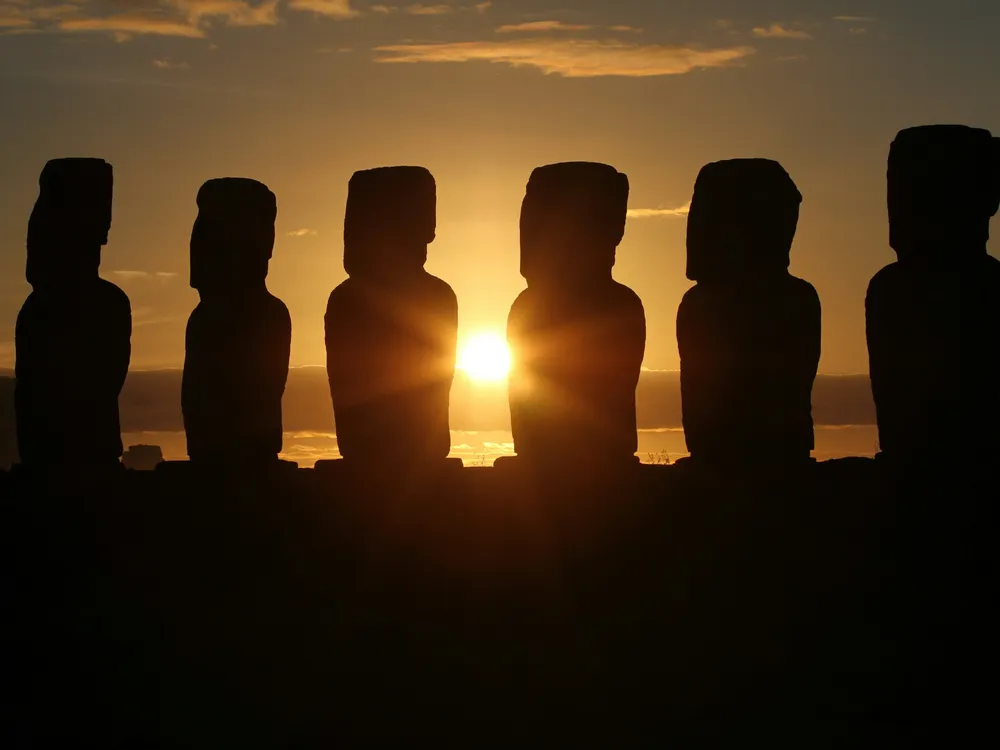 Sunrise among the mo'ai statues