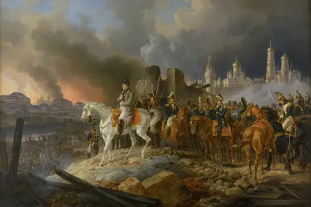 Napoleon in Burning Moscow,&nbsp;Adam Albrecht,&nbsp;1841