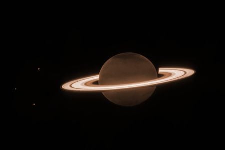 The James Webb Space Telescope&#39;s first image of Saturn.