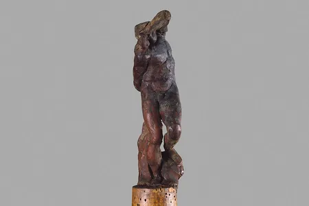 The Renaissance artist created the wax figurine as a preparatory model for a larger sculpture.