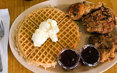 Chicken and waffles from Roscoe's