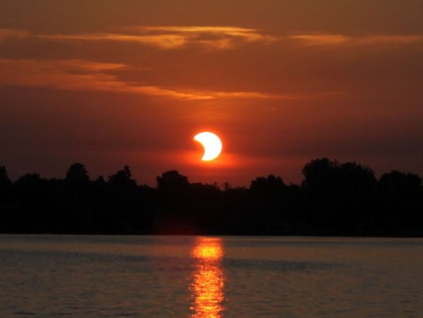 Partial Solar Eclipse, Crystal Lake, Michigan thumbnail