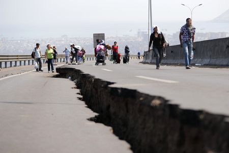 An April earthquake in northern Chile left one highway with a deep crack.