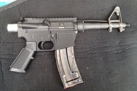 The lower on this gun was made with a 3D printer.