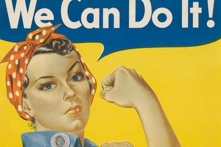 Artist J. Howard Miller produced this work-incentive poster for the Westinghouse Electric & Manufacturing Company. Though displayed only briefly in Westinghouse factories, the poster in later year has become one of the most famous icons of World War II.